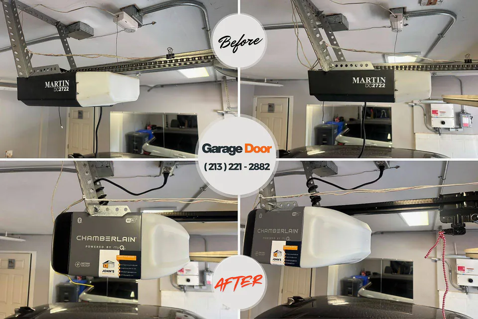 Before and after: garage door repair Milroy, PA